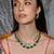 Gold plated kundan green stone necklace set