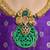 Gold plated kundan green stone necklace