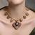 Gold plated kundan red stone necklace