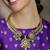 Gold plated kundan multicolor necklace set
