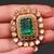 Gold plated kundan green stone earrings