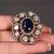 Gold plated kundan blue stone earrings