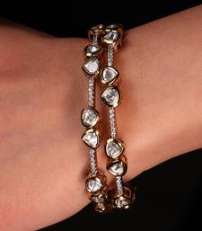 Gold plated kundan bangles