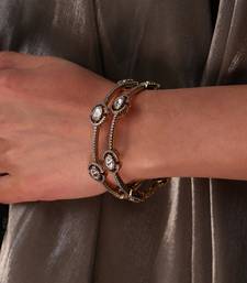 Gold plated kundan bangles