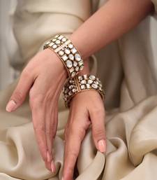 Gold plated kundan bangles