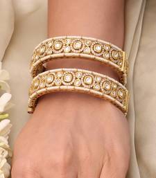 Gold plated kundan bangles