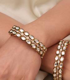 Gold plated kundan bangles