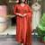 Brown aaysa women ethnic motifs embroidered cotton kurta with trousers & dupatta