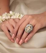 Gold plated kundan ring