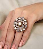 Gold plated kundan ring