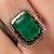 Gold plated kundan green stone ring