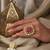 Gold plated kundan red stone ring