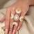 Gold plated kundan pink stone ring