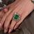 Gold plated kundan green stone ring