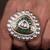 Gold plated kundan green stone ring
