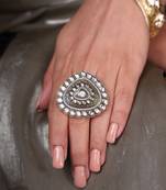 Gold plated kundan ring