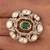 Gold plated kundan green stone ring