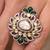 Gold plated kundan multicolor ring