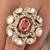 Gold plated kundan red stone ring