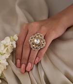 Gold plated kundan ring