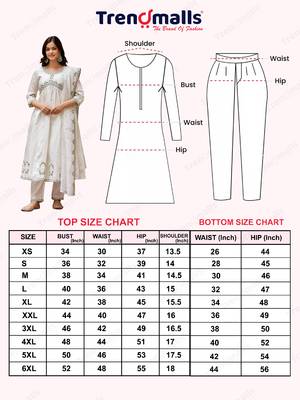 Trendmalls Trendmalls Off-White Chanderi Floral Embroidery Salwar Suit Kurta Pant with Dupatta Set 9