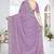 Levender color resham sequence codding work crunchy silk saree with blouse