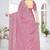 Pink color resham sequence codding work crunchy silk saree with blouse