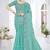 Sky blue color resham sequence codding work crunchy silk saree with blouse