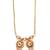 Elegant gold-plated pendant and earring set with red and green stones