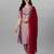 Violet color art silk foil embroidered work kurti pant dupatta