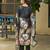 Black silk crepe hand wash printed straight kurta with comfort fitting pant & printed dupatta
