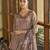 Brown silk crepe hand wash printed straight kurta with comfort fitting pant & printed dupatta