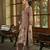 Brown silk crepe hand wash printed straight kurta with comfort fitting pant & printed dupatta