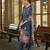 Teal blue silk crepe hand wash printed straight kurta with comfort fitting pant & printed dupatta