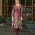 Maroon silk crepe hand wash printed straight kurta with comfort fitting pant & printed dupatta