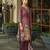 Maroon silk crepe hand wash printed straight kurta with comfort fitting pant & printed dupatta