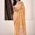Orange linen beautiful tussle on pallu casual wear saree