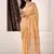 Orange linen beautiful tussle on pallu casual wear saree