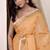 Orange linen beautiful tussle on pallu casual wear saree
