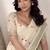 Off-white linen beautiful tussle on pallu casual wear saree
