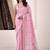 Baby pink linen beautiful tussle on pallu casual wear saree