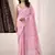 Baby pink linen beautiful tussle on pallu casual wear saree