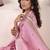 Baby pink linen beautiful tussle on pallu casual wear saree