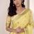 Lemon linen beautiful tussle on pallu casual wear saree