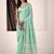 Turquoise linen beautiful tussle on pallu casual wear saree