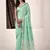 Turquoise linen beautiful tussle on pallu casual wear saree