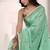 Turquoise linen beautiful tussle on pallu casual wear saree