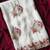 White crush saree Blend with beautiful shivroski and zari Work with cutwork border and peacock embroidery 