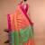 Orange Blended Silk Saree With Broad Pink Border