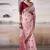 Light red & maroon cotton weaving zari border casual wear saree